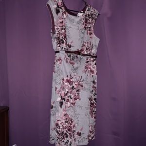 Size 16 professional dress. Northstyle brand, gray with purple flowers.